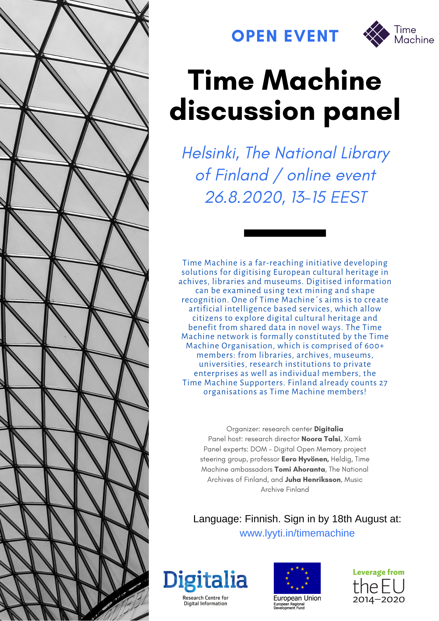 Time Machine panel discussion in Finland : Time Machine Europe