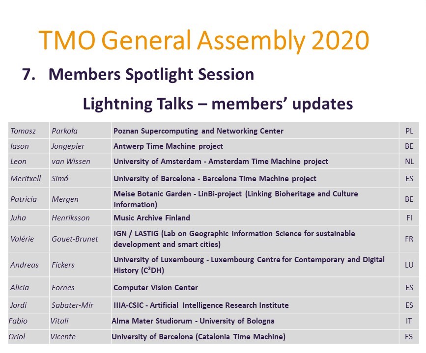 Time Machine Annual Conference 2020 : Time Machine Europe