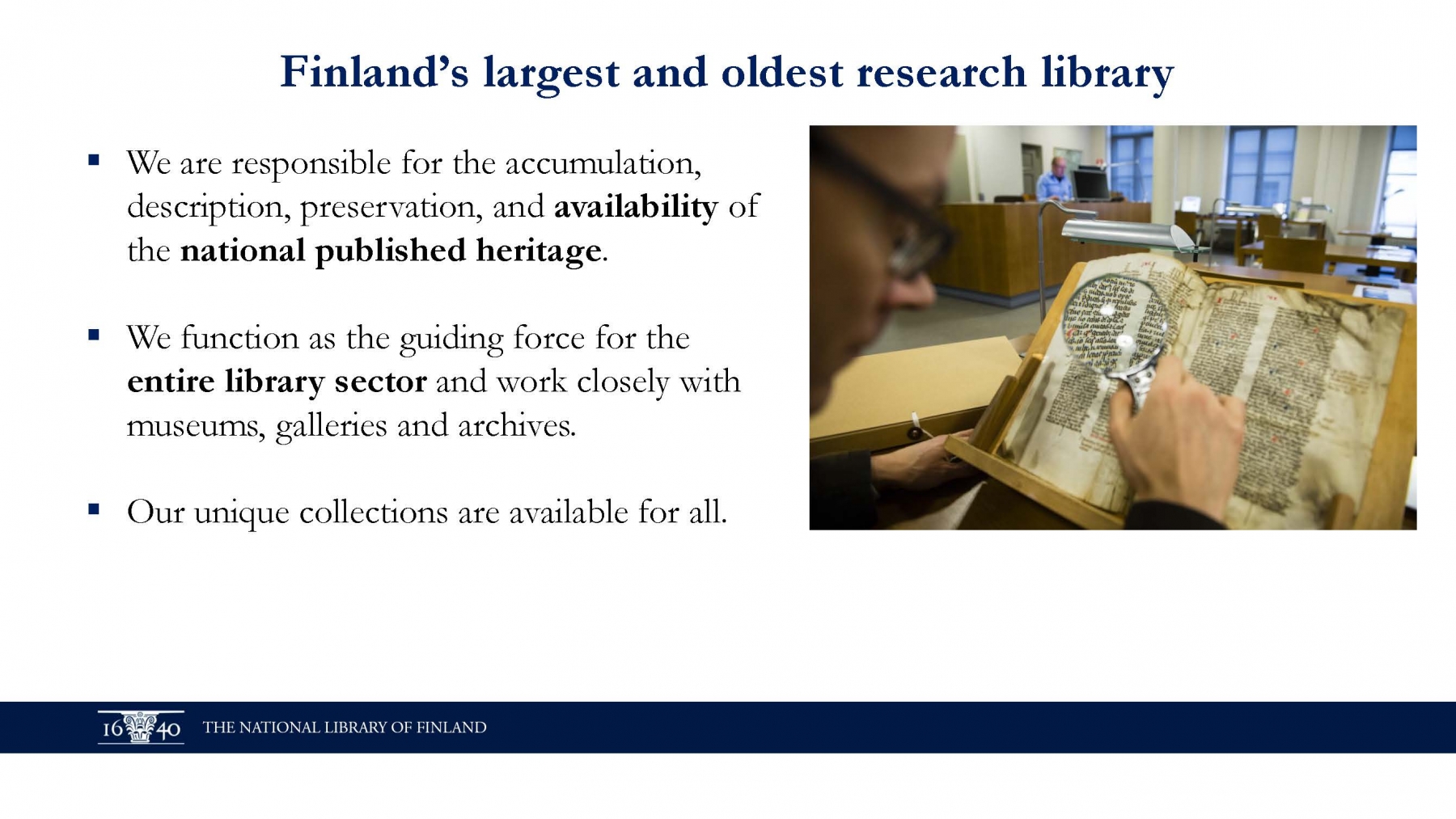 National Library of Finland (pres. by Mikko Lappalainen)